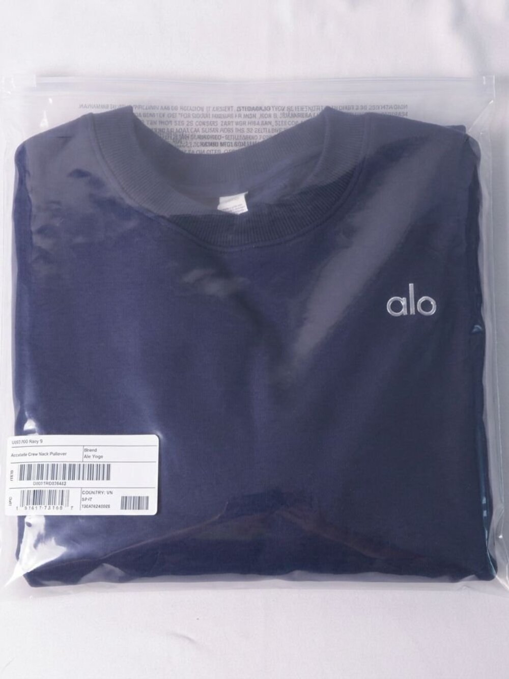 Size S | Alo Yoga Accolade Crew Neck Pullover Navy Blue
